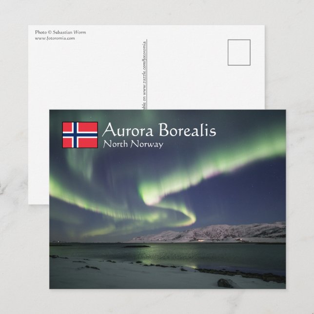 Cartão Postal Norte Lights Noruega (Frente/Verso)