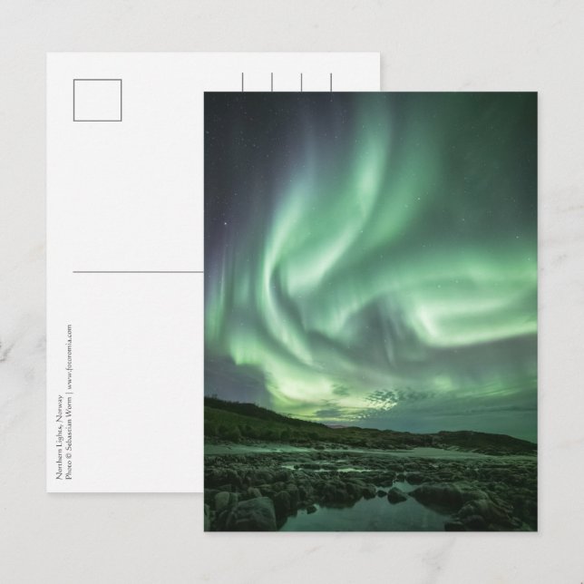 Cartão Postal Norte Lights Noruega (Frente/Verso)