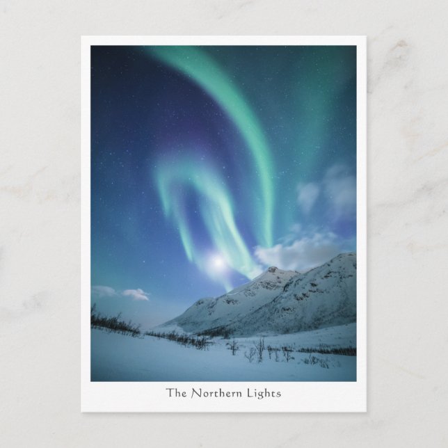 Cartão Postal Norte Lights Noruega (Frente)