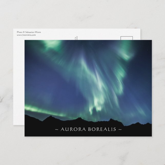 Cartão Postal Norte Lights Noruega (Frente/Verso)