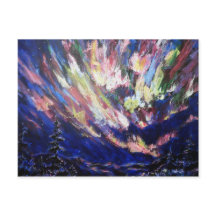 Norte Luzes Aurora Abstrato Art Pintura