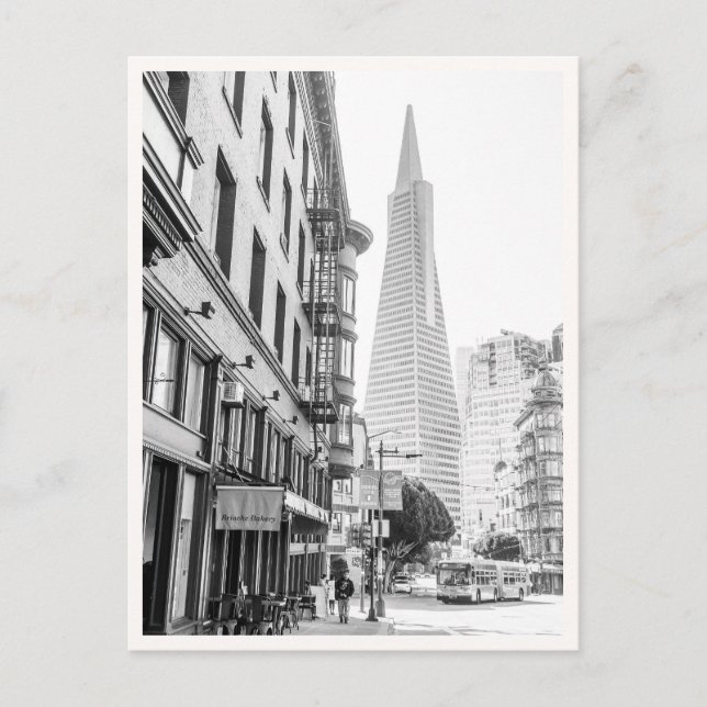 Cartão Postal North Beach San Francisco Transamerica & Muni (Frente)