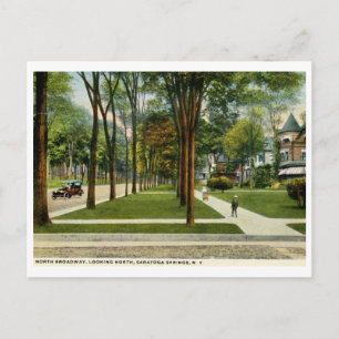 Cartão Postal North Broadway, Primaveras Saratoga, NY Vintage