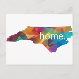 Cartão Postal North Carolina HOME Low Poly