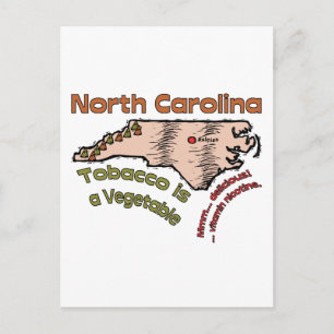 Cartão Postal North Carolina NC Motto ~ Cigarro é um Vegetal