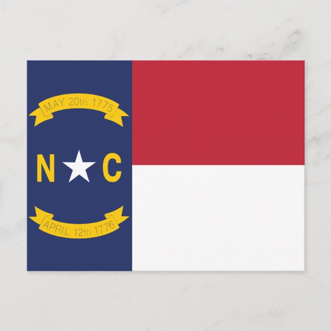 Cartão Postal North Carolina State Flag Old North (Frente)