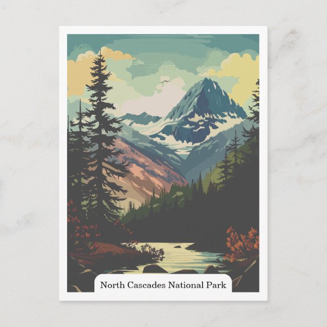 Cartão Postal North Cascades National Park, Washington EUA (Frente)