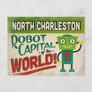 Cartão Postal North Charleston South Carolina Robot - Engraçado