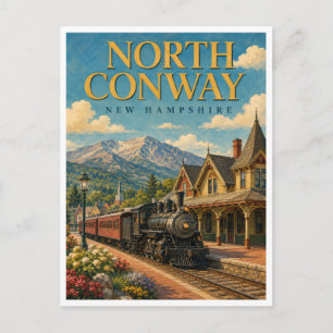 Cartão Postal North Conway New Hampshire Scenic Railroad GeoSaga