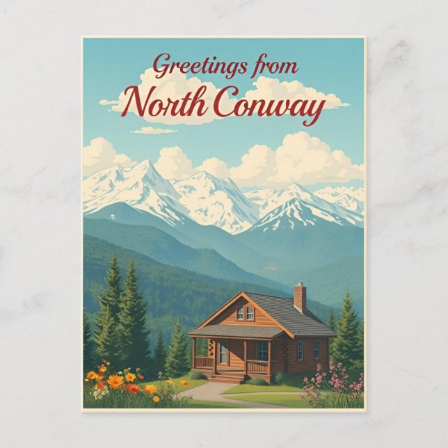 Cartão Postal North Conway, New Hampshire – White Mountains (Frente)
