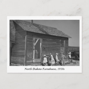 Cartão Postal North Dakota Farmhouse, anos 30
