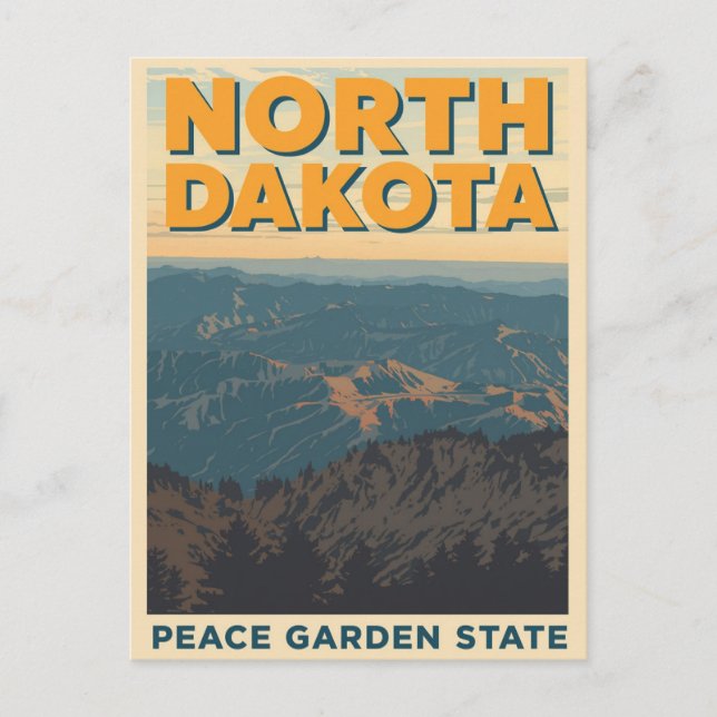 Cartão Postal North Dakota Mountain View (Frente)