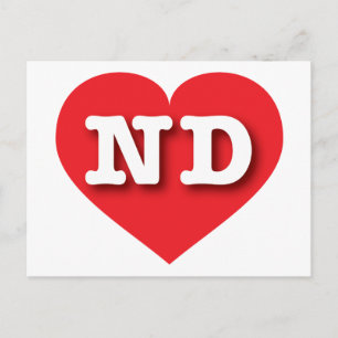 Cartão Postal North Dakota Red Heart - Big Love