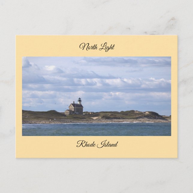 Cartão Postal North Light Lighthouse Rhode Island Postcard (Frente)