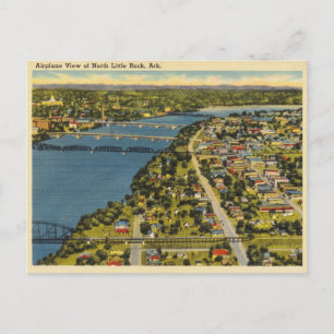 Cartão Postal North Little Rock Arkansas Vista Aérea Antiga