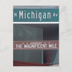 Cartão Postal "North Michigan Avenue e The Magnificent Mile