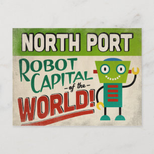 Cartão Postal North Port Florida Robot - Engraçado Vintage