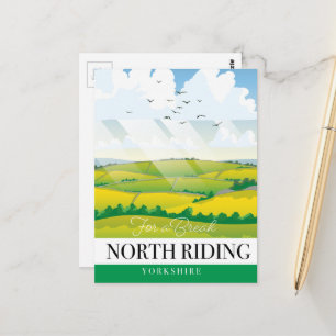 Cartão Postal North Riding Yorkshire "para uma pausa"