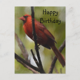 Cartão Postal Northern Cardinal sitting on a Tree Branch