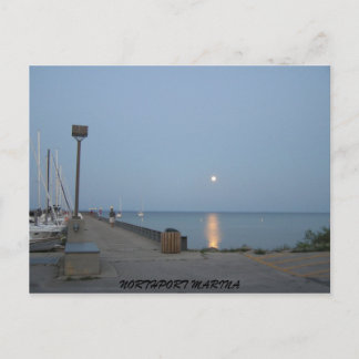 Cartão Postal Northport Michigan Marina Moonlight