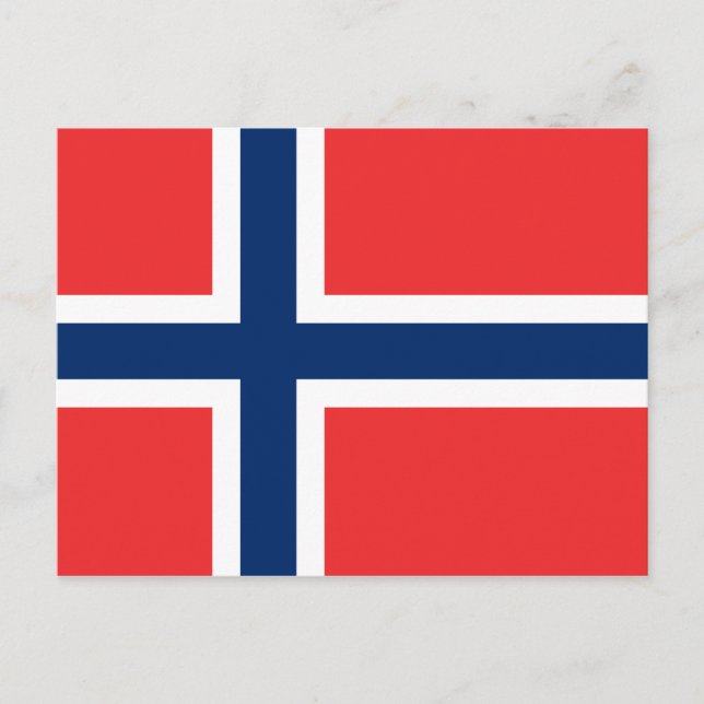 Cartão Postal Noruega - Bandeira da Noruega (Frente)
