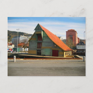 Cartão Postal Noruega, Bergen, Casa de guerra tradicional,