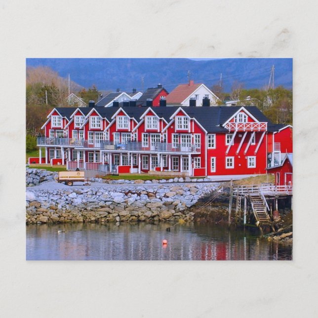 Cartão Postal Noruega, Bergen  Casas à beira-mar (Frente)