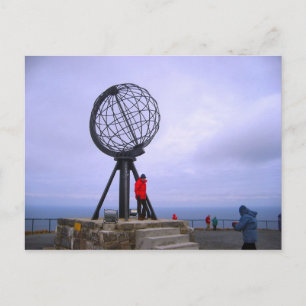 Cartão Postal Noruega, Cabo do Norte, símbolo do globo