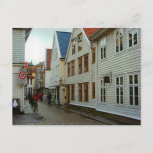 Cartão Postal Noruega, Casas de Bergen Wooden