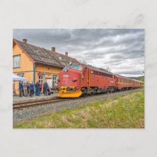Cartão Postal Noruega: Locomotiva diesel do veterano em Meråker