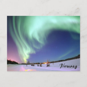 Cartão Postal Noruega Norte Lights Nordic Foto para Viagem