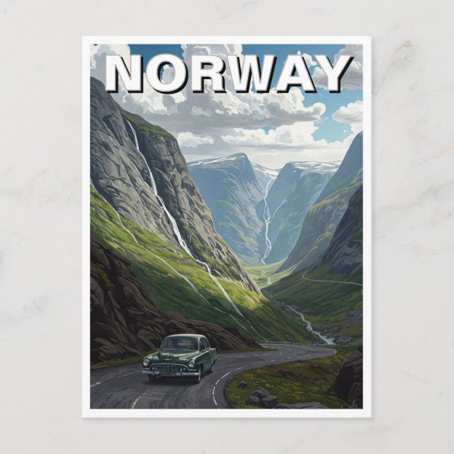 Cartão Postal Noruega Trollstigen (Frente)