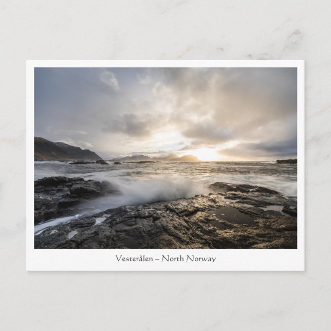 Cartão Postal Noruega Vesteralen Seascape (Frente)