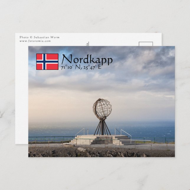 Cartão Postal Norueguês Nordkap (Frente/Verso)