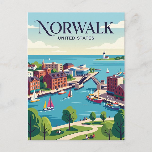 Cartão Postal Norwalk Connecticut (Frente)