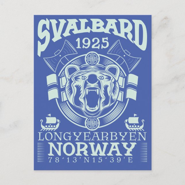 CARTÃO POSTAL NORWAY SVALBARD LONGYEARBYEN - URSO POLAR (Frente)