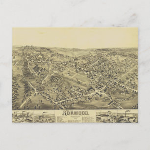Cartão Postal Norwood, MÃE Vintage Map 1882