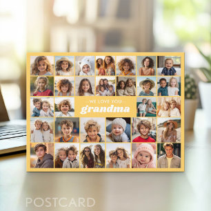 Cartão Postal Nós Amamos Você Vovó - 30 Colagem de Fotos