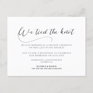 Cartão Postal Nós amarramos a caligrafia romântica Elegante