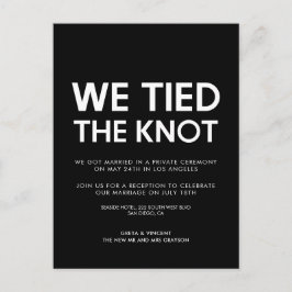 Cartão Postal Nós amarramos o anúncio do casamento moderno.