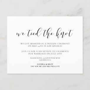 Cartão Postal Nós amarramos o anúncio do design Elegante do nó