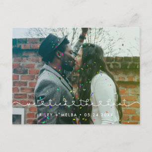 Cartão Postal Nós amarramos o nó Cute conectando a foto do coraç