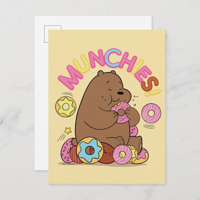 Cartão Postal Nós Bare Bears - Grizz Rosquinha Munchies! (Frente/Verso)