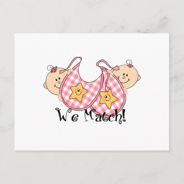 Cartão Postal Nós combinamos gêmeos de ponta com duas garotas (Frente)