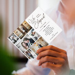 Cartão Postal Nós Elopamos, Cartão-Postal Elopement<br><div class="desc">Compartilhe seu elopemento com amigos e familiares com esta placa de posto de grade de fotos; totalmente personalizável. Mude as fotos com aqueles que melhor exibem seu dia especial.</div>