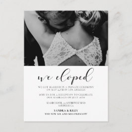 Cartão Postal Nós fugimos do anúncio do casamento de Elegant des