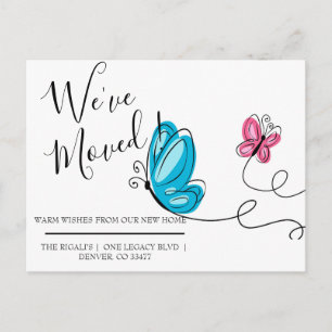 Cartão Postal Nós movemos a borboleta desenhada manualmente