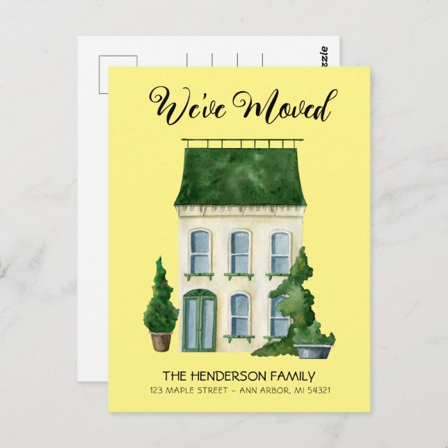 Cartão Postal Nós movemos novo anúncio de mudança de casa (Frente/Verso)