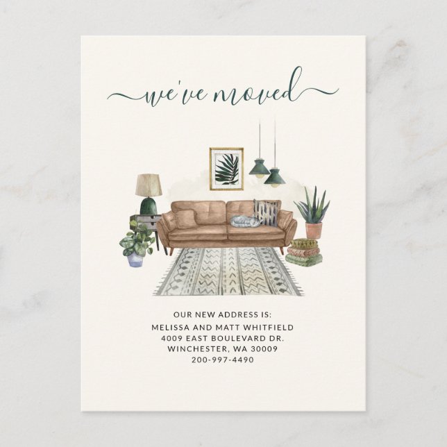 Cartão Postal Nós movemos o anúncio em movimento da Sala de Esta (Frente)