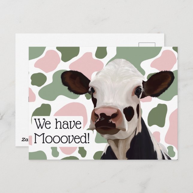 Cartão Postal Nós Mudamos De Diversão E Anunciação Punny (Frente/Verso)